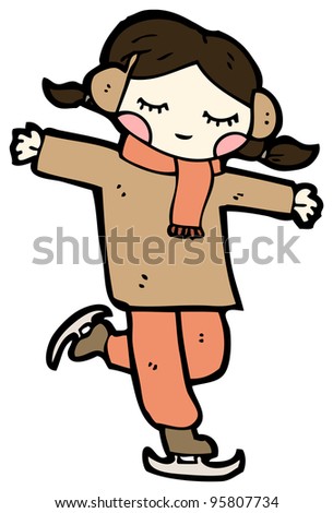 Ice Skating Girl Cartoon Stock Photo 95807734 : Shutterstock