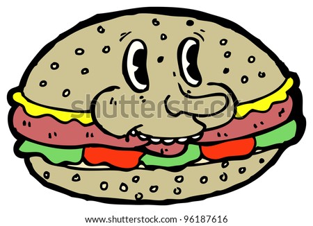 cute cartoon hamburger