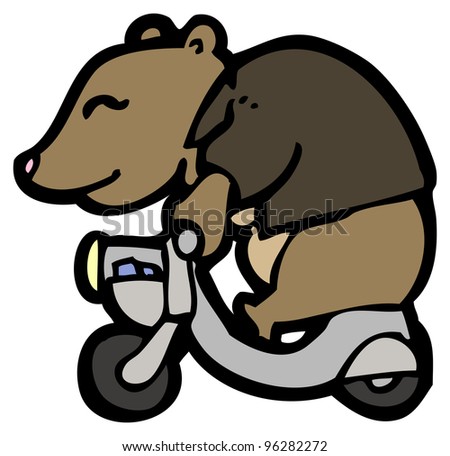 Bear On Scooter