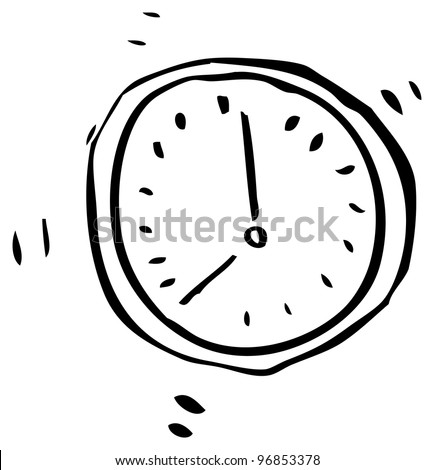 Cartoon Doodle Of A Clock Stock Photo 96853378 : Shutterstock