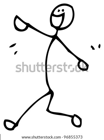 Happy Cartoon Stick Person Stock Photo 96855373 : Shutterstock