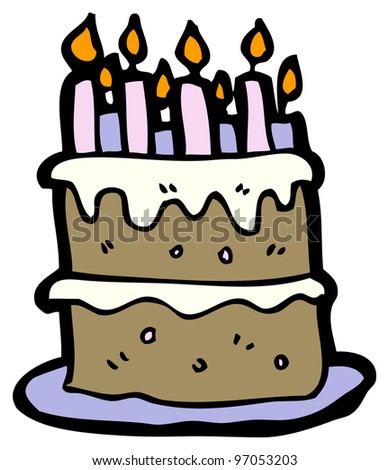 Cartoon Birthday Cake on Chocolate Birthday Card Celebration Red Birthday Cake Find Similar