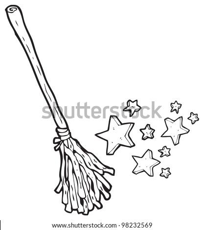 cartoon witches broom