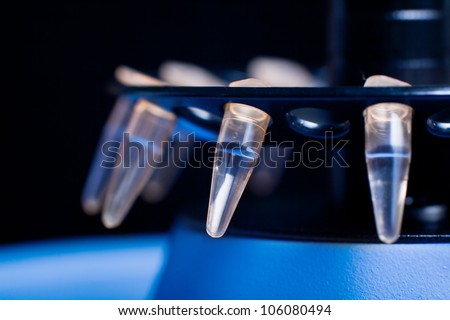 small plastic tube in centrifuge