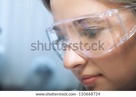 young beauty woman in modern research laboratory