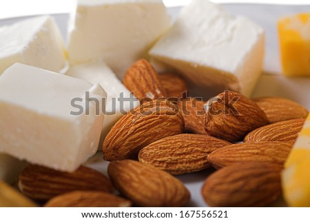 close up photo of cheese and nuts