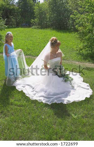 beauty bride with flowers