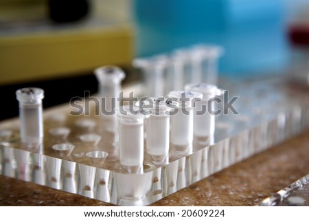 laboratory workplace for biotechnology investigation. DNA analyze