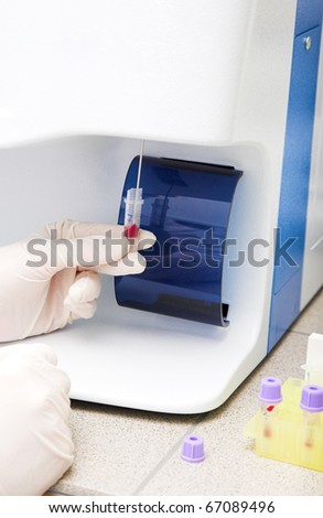 modern laboratory workplace for the medicine investigation