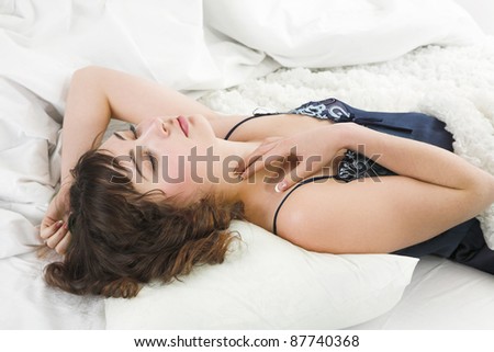 young beauty woman sleeping in the bed