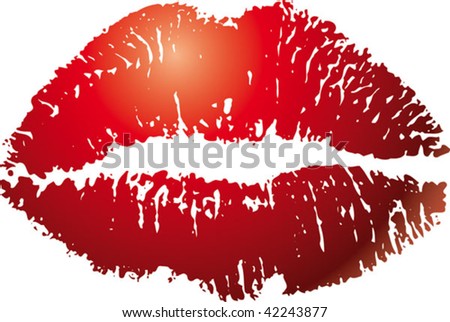 Red Lips Kiss Print Stock Vector Illustration 42243877 : Shutterstock