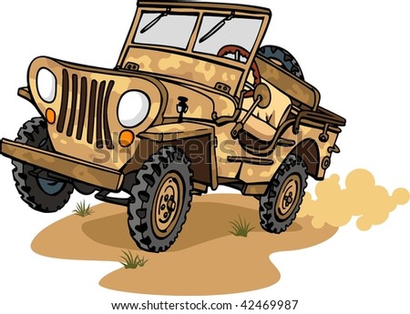 safari jeep cartoon