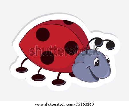 Cartoon Girl Ladybug. Fun cartoon ladybug.