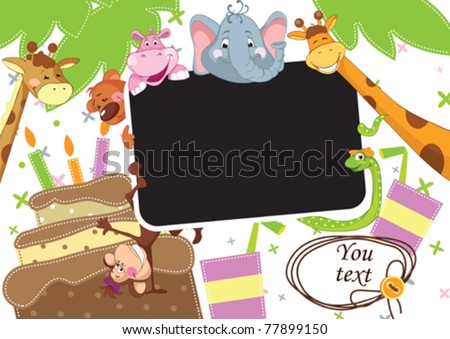 Baby Photo Album on Stock Vector   Baby Party  Children Frame For Baby Photo Album  All