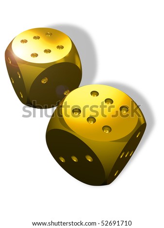 Two golden dice and winner\'s throw