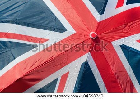 union flag of great britain printed on an umbrella