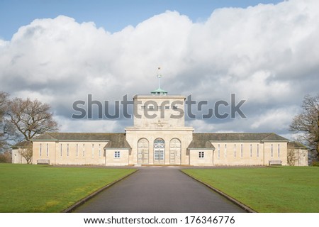 RUNNYMEDE, UK - FEBRUARY 11: Air Forces memorial building, dedicated to British Commonwealth personnel lost in air operations during WW2. Runnymede, UK on February 11, 2014