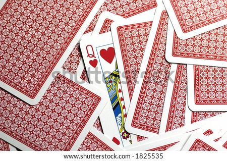 Queen of hearts in a deck.
