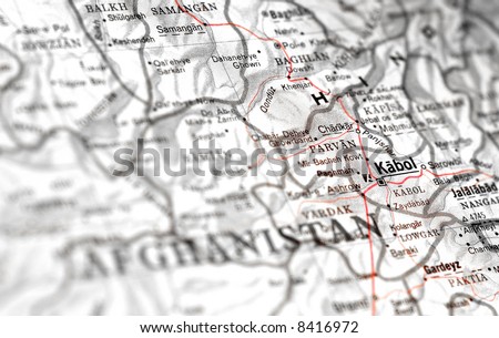 kabul map. stock photo : afghanistan map