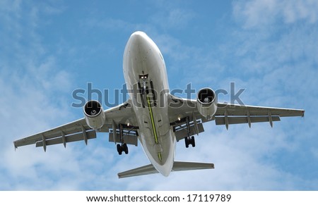 large jet aircraft on landing approach