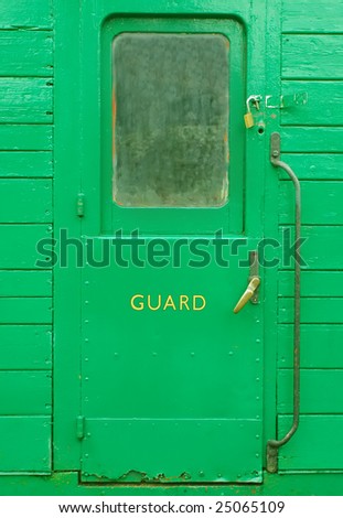door of a vintage train guard carriage