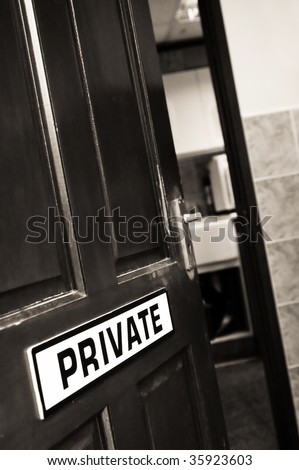 private sign on an open doorway