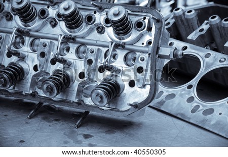performance race car engine parts detail