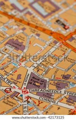 bank of england location on a street map