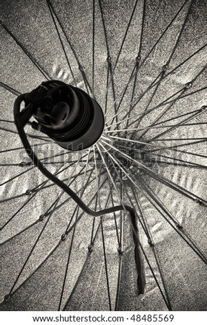 photographic studio strobe lighting and reflective umbrella - landscape version available