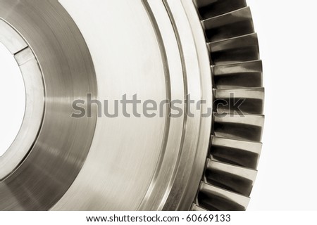 jet engine turbine blade isolated on white