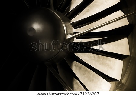jet engine turbine blades abstract with strong shadows