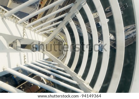 view from glass floor observation platform of the Spinnaker Tower, Portsmouth, UK
