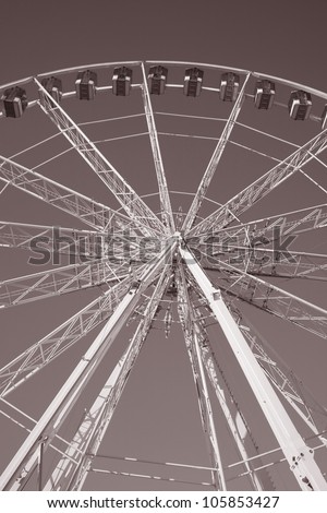 Close up of the Big Wheel in the Place de la Concorde Square, Paris, France