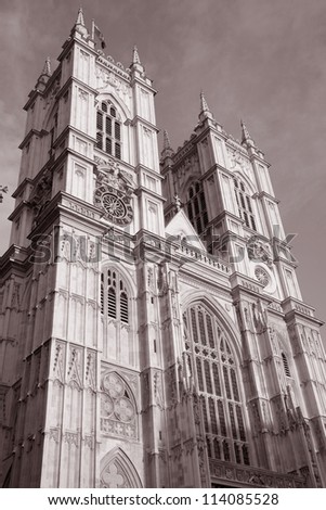 Facade of Westminster Abbey, London, England, UK