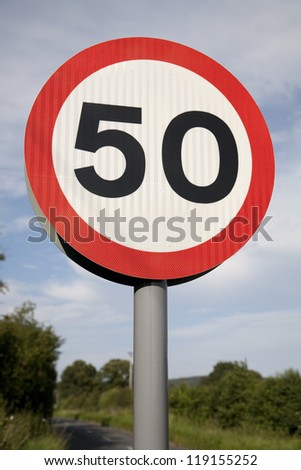 Fifty Speed Limit Sign in Rural Setting