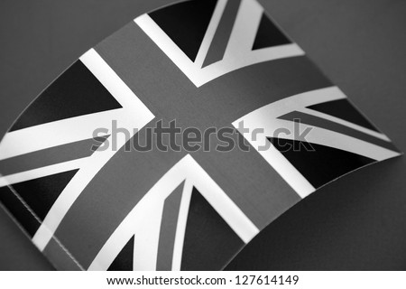 Union Jack Flag of UK Background in Black and White
