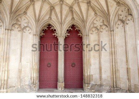 Main Door of Winchester Cathedral Church, England; UK;