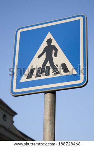 Pedestrian Crossing Sign in Urban Setting
