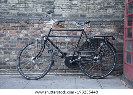 Black Bike in the Streets of Cambridge, England, UK