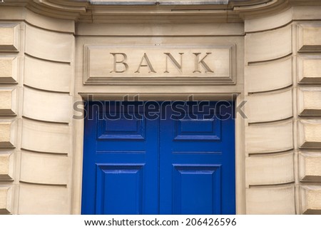 Bank Branch Entrance in Urban Setting
