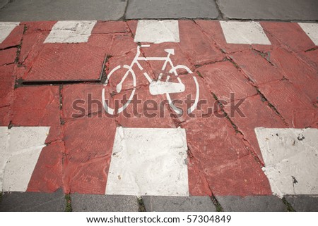 Red Painted Cycle Lane on Stone Street