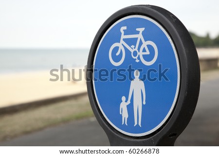 Close-up of Pedestrian and Cycle Lane Sign