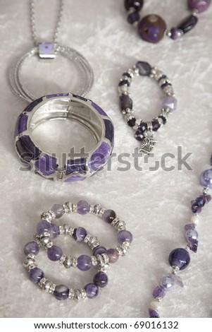 Purple Jewelry for Sale on Market Stall