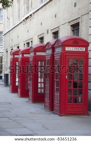 Red Telephone Boxes near Covent Garden, London, England, UK