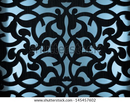 Floral arabic pattern on blue background