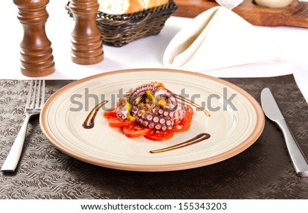 Octopus salad with mango salsa