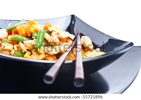 Chinese recipe using chicken and vegetables