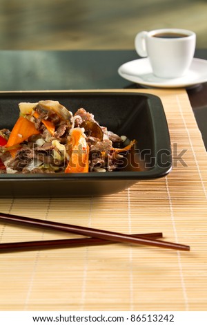 Chinese specialty with beef and vegetables