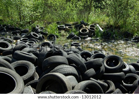 Illegal tire dump