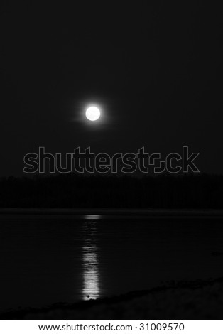 Full moon and the reflection